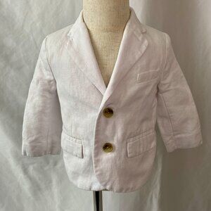 Janie & Jack Boys White Linen-Blend Blazer – Size 12–18M